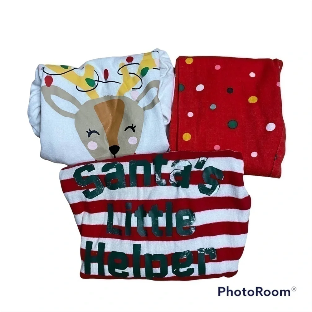 Carter’s 3T Christmas Pajama Set Reindeer Santa